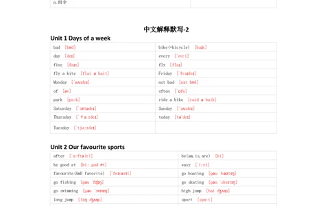 重大版英语五年级上册单词默写表_26春四年级上下册人教版_四上英语合集人教版PEP英语四年级上册新教材（教学视频+课件+动画+音频+练习+教案）_17练习资料_《小学英语单词默写表》