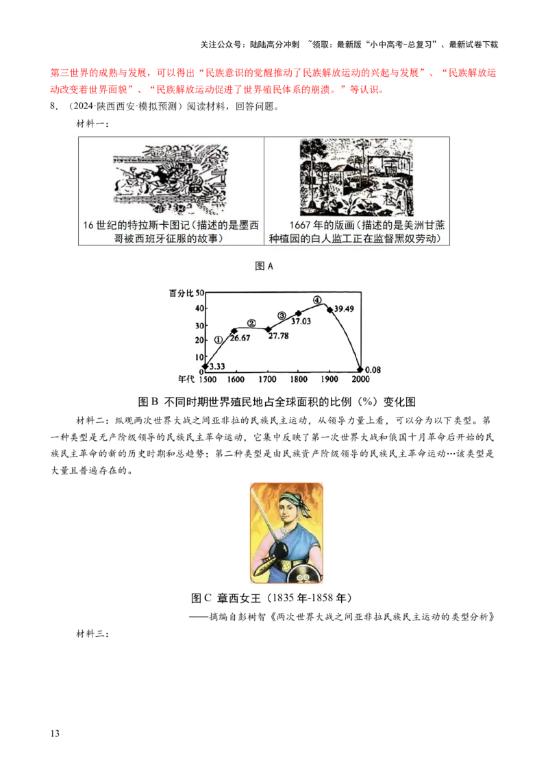 专题20挣脱枷锁：民族解放烽火下殖民体系的土崩瓦解（热点）（讲练）（解析版）_02中考总复习（2026版更新中）_06-历史-中考总复习_2025年中考复习资料_2025中考二轮课件ppt+讲义+练习历史