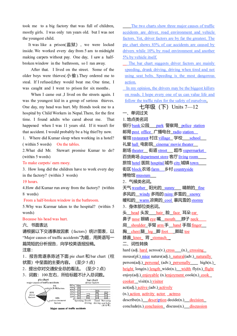 初三英语中考总复习-答案_内蒙古中考真题_赠品_初中英语资料