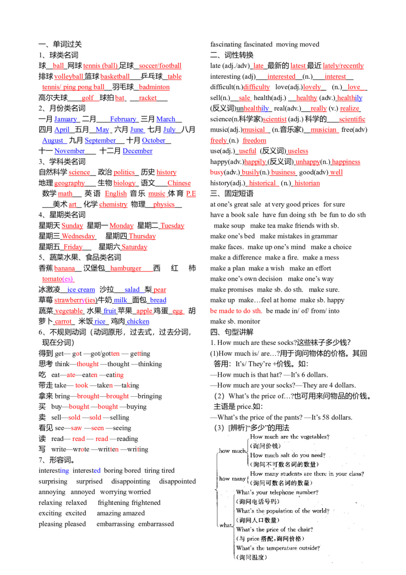 初三英语中考总复习-答案_内蒙古中考真题_赠品_初中英语资料