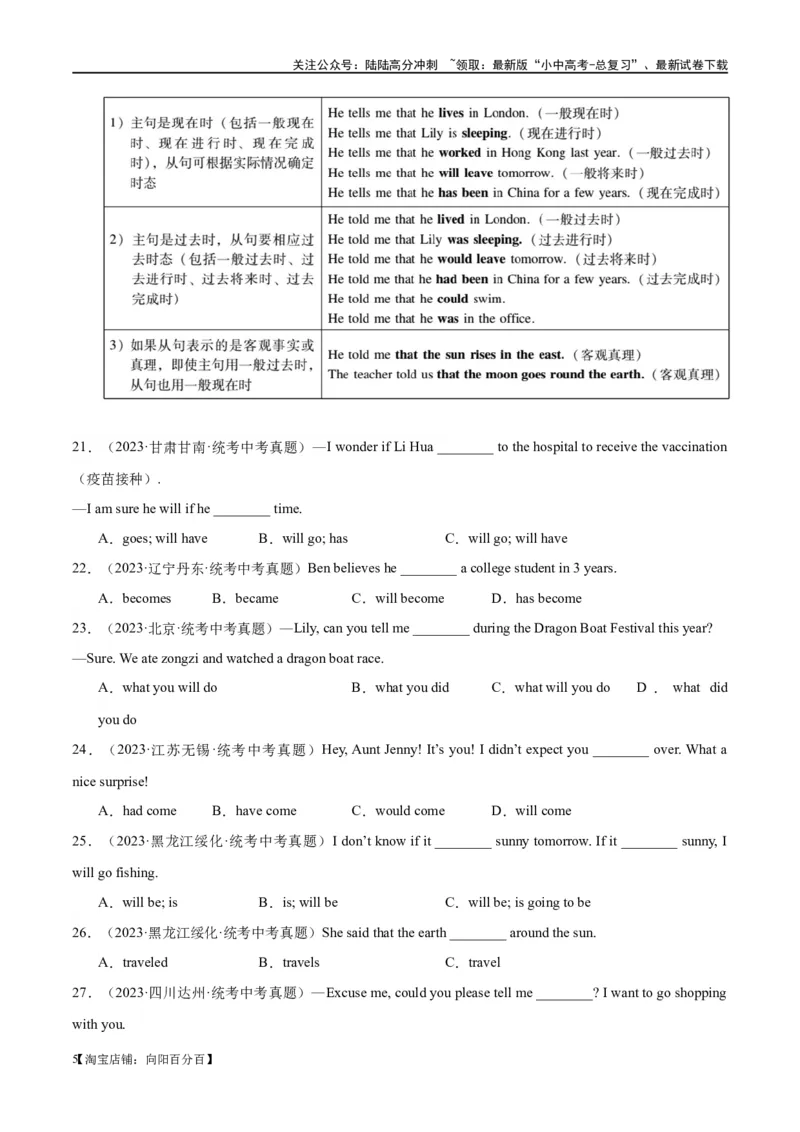 易错点02宾语从句（教师版）_02中考总复习（2026版更新中）_03-英语-中考总复习_2024年中考复习资料_专项复习资料_❤备战2024年中考英语满分冲刺之易错题轻松突破
