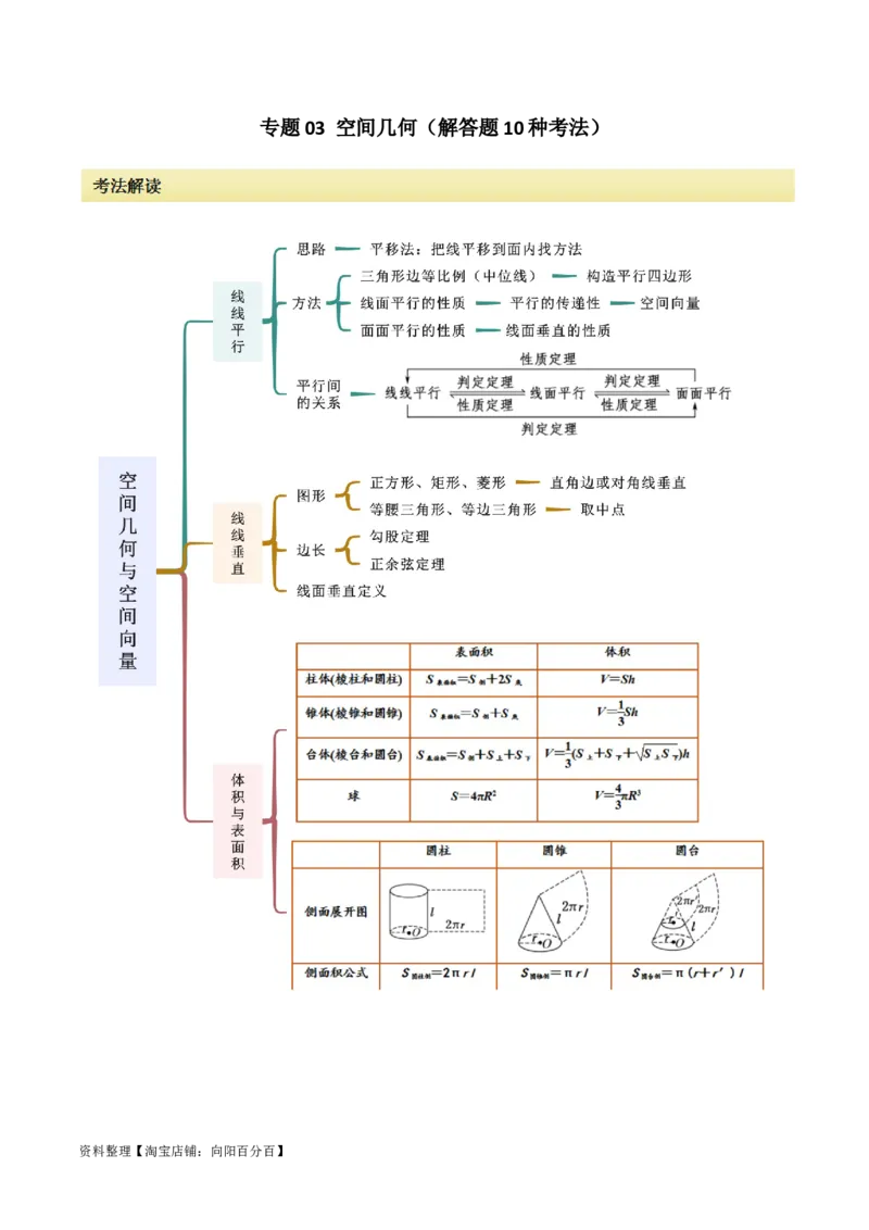 专题03空间几何与空间向量（解答题10种考法）（精讲）（解析版）_02高考数学_新高考复习资料_2024年新高考资料_二轮复习资料_2024届高三数学二轮复习《考法分类》专题训练（新高考）