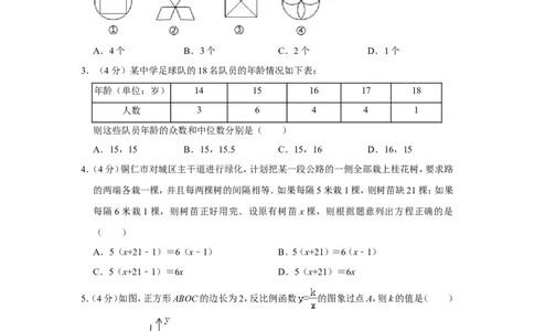 2012年贵州省铜仁市中考数学试卷（含解析版）_贵州中考_2.贵州中考数学（2008-2025）_铜仁数学12-24