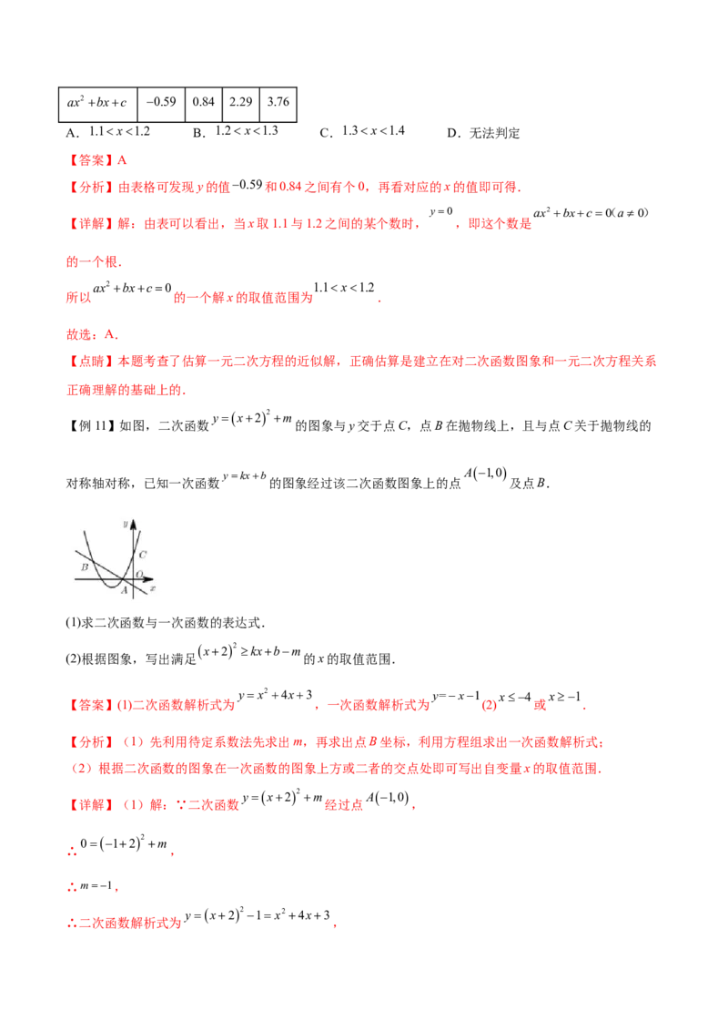 第二十二章二次函数（知识归纳+题型突破）（八大题型，100题）（教师版）-（人教版）_初中数学_九年级数学上册（人教版）_知识点汇总-U105_2024版