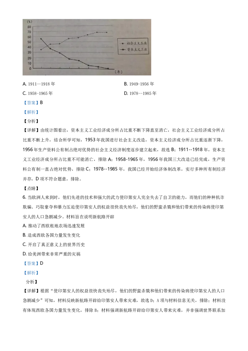 2021年河北省中考历史试题（解析）_河北中考_8.河北中考历史2008-2025