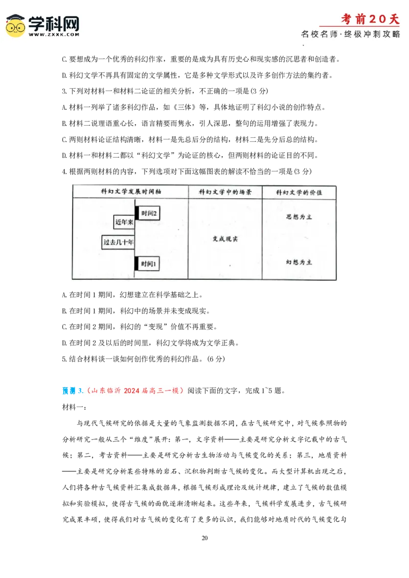 语文（一）-2024年高考考前20天终极冲刺攻略_2024高考押题卷_62024学科网全系列_21学科网高考考前终极攻略_语文-2024年高考考前20天终极冲刺攻略