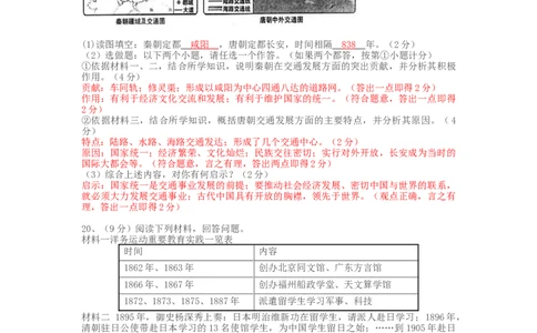 2010年陕西省中考历史真题及答案_陕西_8.陕西中考历史（2008-2025）