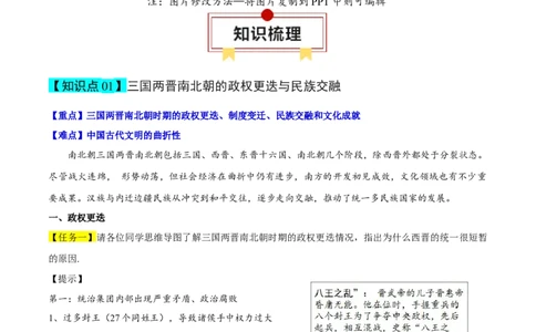 专题02三国两晋南北朝的民族交融与隋唐大一统的发展-口袋书2024年高考历史一轮复习知识清单_07高考历史_新高考复习资料_2024年新高考复习资料_一轮复习资料