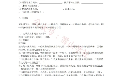 2008年高考语文试卷（新课标）（海南宁夏）（空白卷）_高考历年真题_08-24全国高考真题（无水印）_新&middot;PDF版2008-2024&middot;高考语文真题_版本2：语文（按省份分类）2008-2024_783