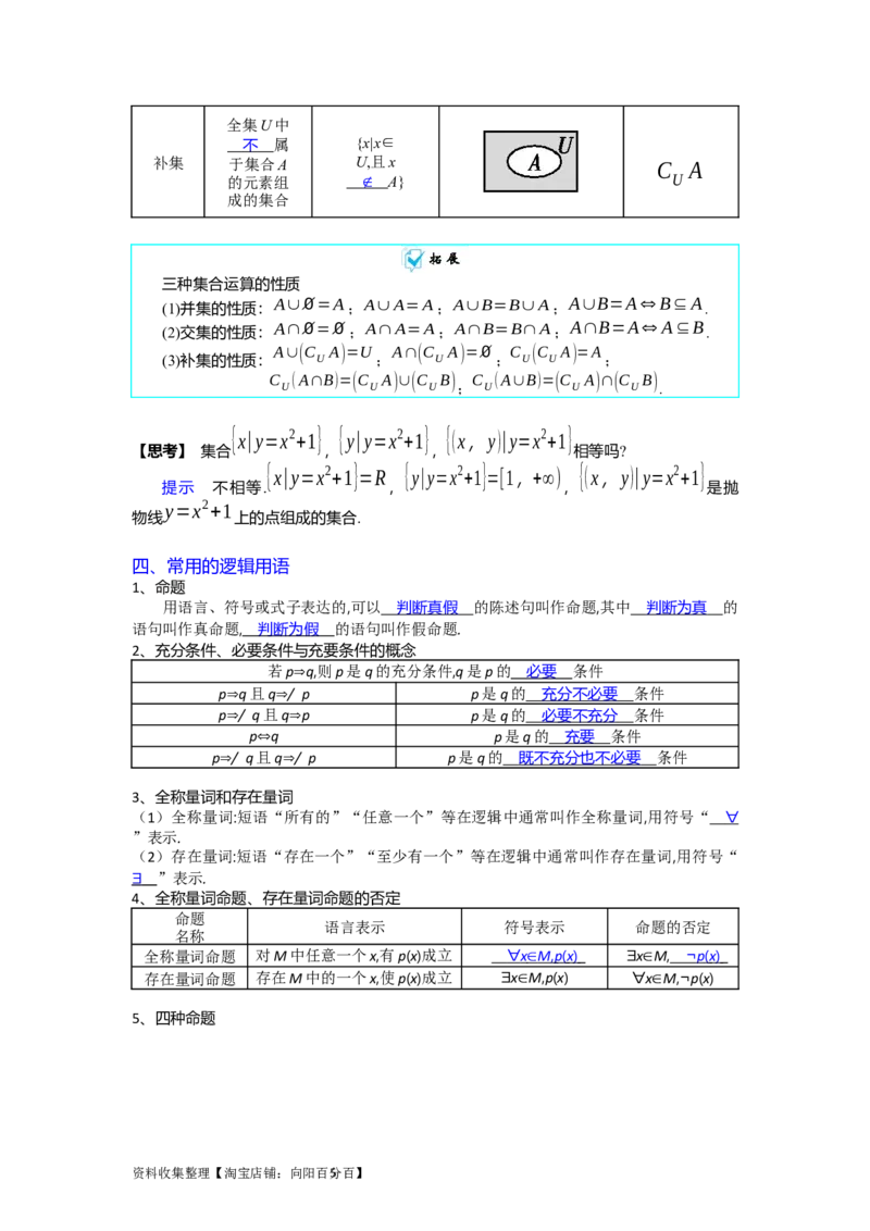 专题01集合与常用逻辑用语（教师版）_02高考数学_通用版（老高考）复习资料_2024年复习资料_完备战2024年高考数学一轮复习考点帮（全国通用）_核心考点讲练