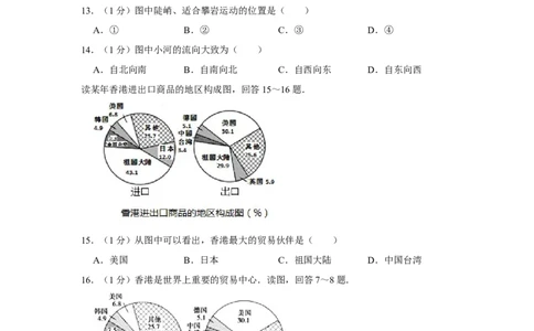 2015年河北省唐山市中考地理试题（原卷版）_河北中考_9.河北地理2015-2024年卷
