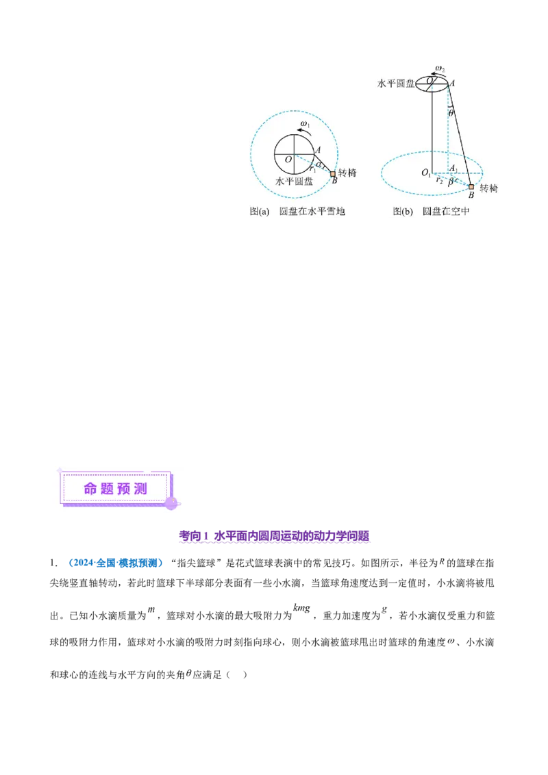 专题03力与曲线运动（讲义）（原卷版）_03高考英语_2025年新高考资料_二轮复习_01高考语文等多个文件_上好课2025年高考物理二轮复习讲练测（新高考通用）