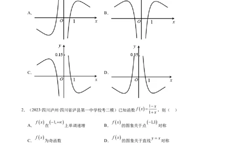 专项精练第10课函数图象-2024年新高考数学分层专项精练（原卷版）_02高考数学_2024年新高考资料_3.2024专项复习_专项精练2024年新高考数学分层专项精练