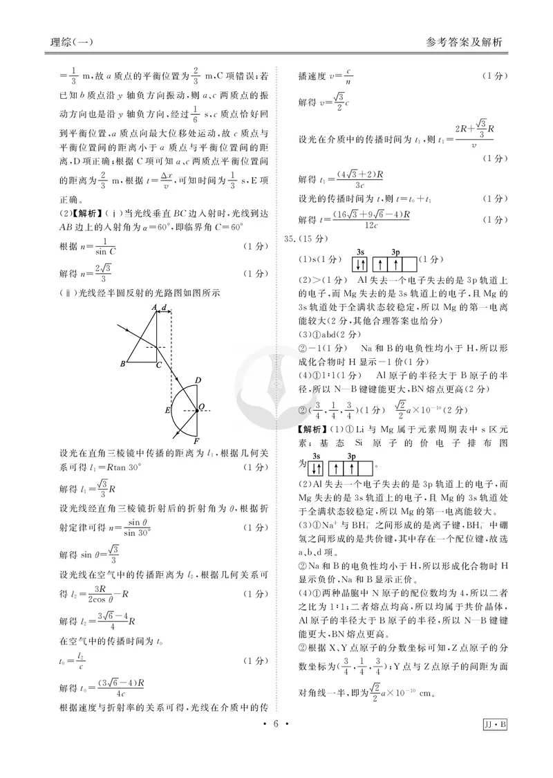 调研卷B理综答案_2024高考押题卷_17衡水（老高考）_衡水金卷先享题旧教材旧高考调研卷_答案
