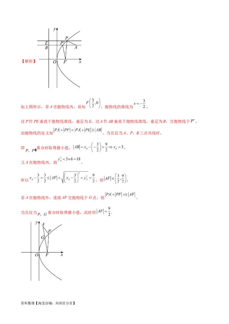 9.4抛物线（精练）（教师版）_02高考数学_新高考复习资料_2024年新高考资料_一轮复习资料_完2024年高考数学一轮复习一隅三反系列（新高考）