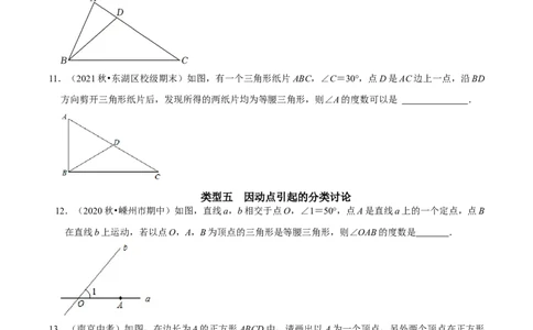 专题9分类讨论思想解决等腰三角形中的两解及多解问题（学生版）_初中数学_八年级数学上册（人教版）_专题训练+提分专项训练-V6