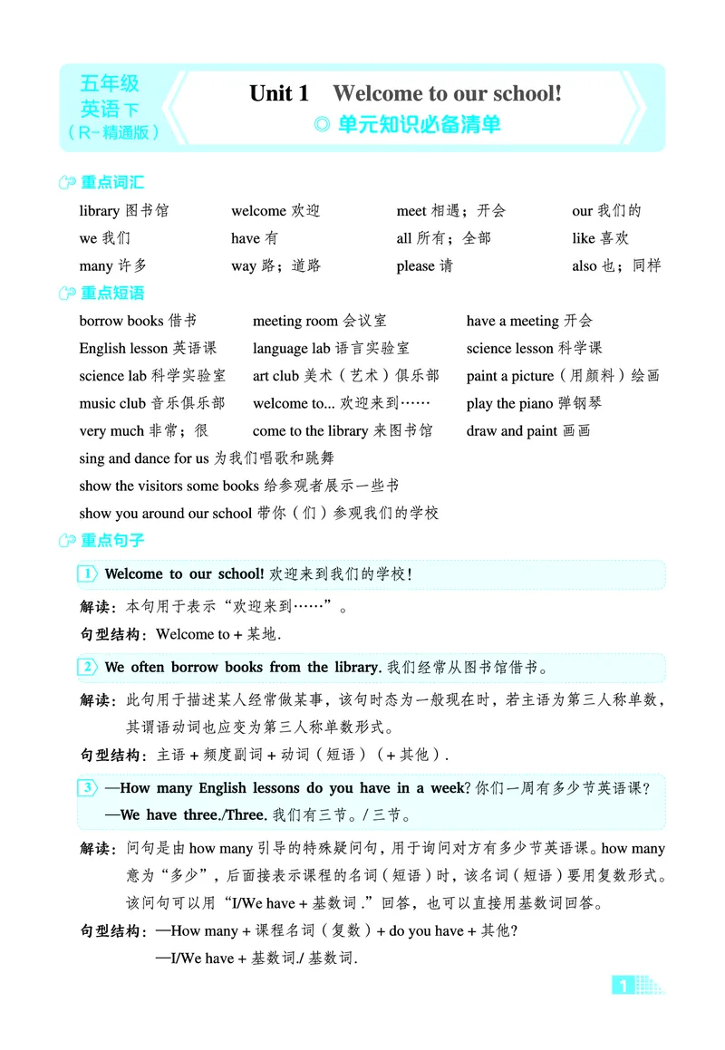 26春好卷五年级英语下（R-精通版）微卷_英语《好卷》人教精通版26春