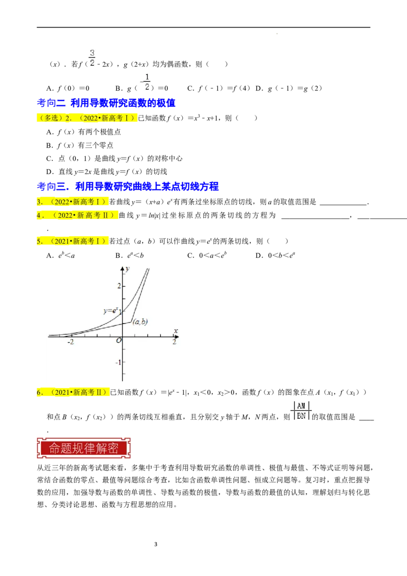 专题04导数及其应用（原卷版）_02高考数学_新高考复习资料_2024年新高考资料_专项复习资料_完2023年高考真题题源解密（新高考）