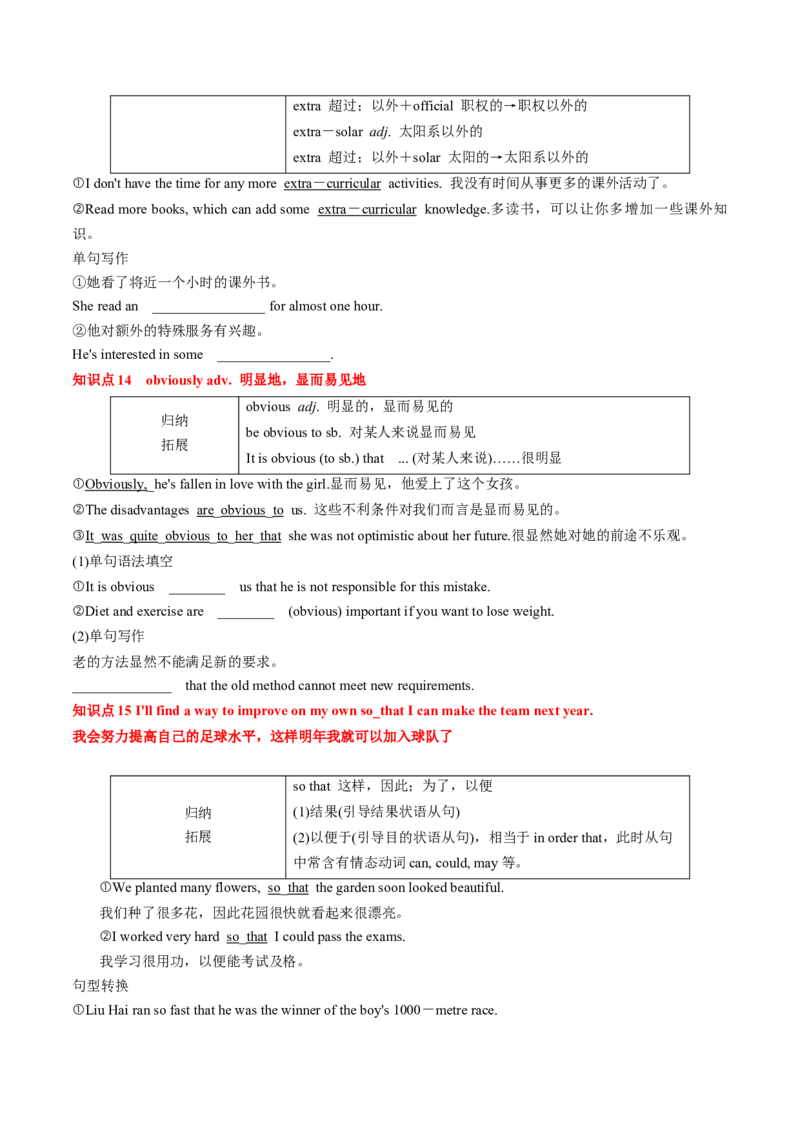专题02.必修第1册　Unit1　TeenageLife（学生版）---2023届高三英语总复习（人教版2019）_03高考英语_新高考复习资料_2023年新高考资料_专项复习_2023届高三英语总复习