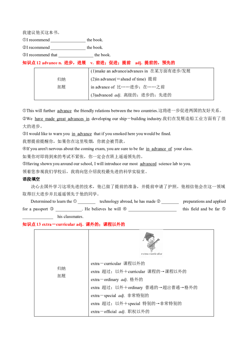 专题02.必修第1册　Unit1　TeenageLife（学生版）---2023届高三英语总复习（人教版2019）_03高考英语_新高考复习资料_2023年新高考资料_专项复习_2023届高三英语总复习