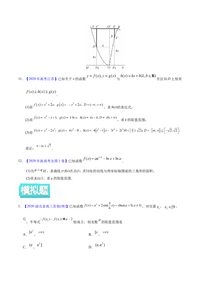 专题03导数及其应用&mdash;&mdash;2020年高考真题和模拟题理科数学分项汇编（学生版）_02高考数学_新高考复习资料_2022年新高考资料_2022年一轮复习各版本_1.新高考2022年高考数学一轮复习