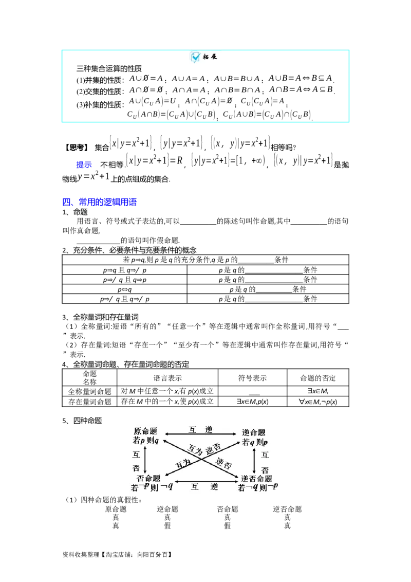 专题01集合与常用逻辑用语（学生版）_02高考数学_通用版（老高考）复习资料_2024年复习资料_完备战2024年高考数学一轮复习考点帮（全国通用）_核心考点讲练