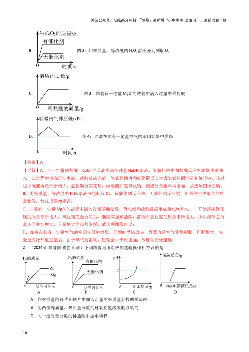 题型01坐标图像题（解析版）_02中考总复习（2026版更新中）_05-化学-中考总复习_2025年中考复习资料_备战2025年中考化学真题题源解密