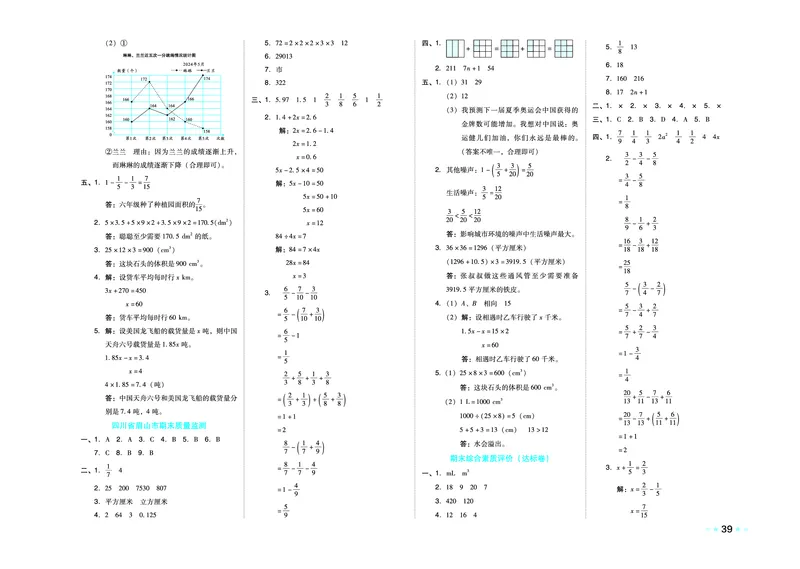 26春好卷五年级数学下（XS版）0_数学《好卷》西师26春抢先版