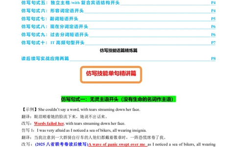 专题02读后续写精彩句子开头仿写10组50例（讲义）解析版_02高考数学_2025年新高考资料_二轮复习_01高考语文等多个文件_上好课2025年高考英语二轮复习讲练测（新高考通用）_读后续写