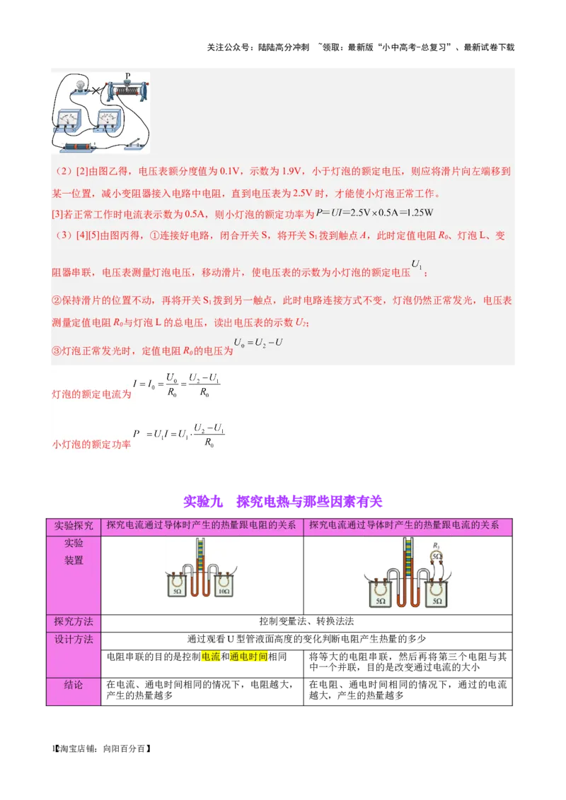 专题36电磁学实验专题（二）（解析版）_02中考总复习（2026版更新中）_04-物理-中考总复习_2024年中考复习资料_一轮复习_完备战2024年中考物理一轮复习考点帮（全国通用）