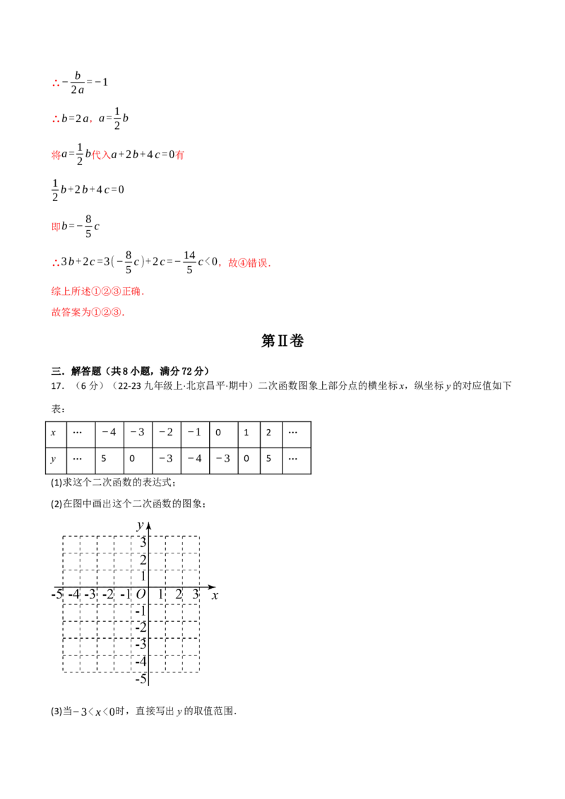 第二十二章二次函数（举一反三单元测试&middot;培优卷）（教师版）_初中数学_九年级数学上册（人教版）_母题专项-U66_2026版