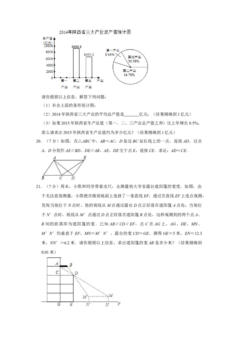 2015年陕西省中考数学真题（副卷）（空白卷）_陕西_2.陕西中考数学（2008-2025）