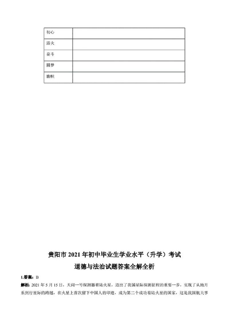 2021年贵州省贵阳市道德与法制中考真题含答案解析_贵州中考_9.贵州中考道法（2008-2024）_贵阳道法1518-23