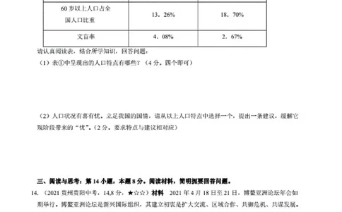 2021年贵州省贵阳市道德与法制中考真题含答案解析_贵州中考_9.贵州中考道法（2008-2024）_贵阳道法1518-23