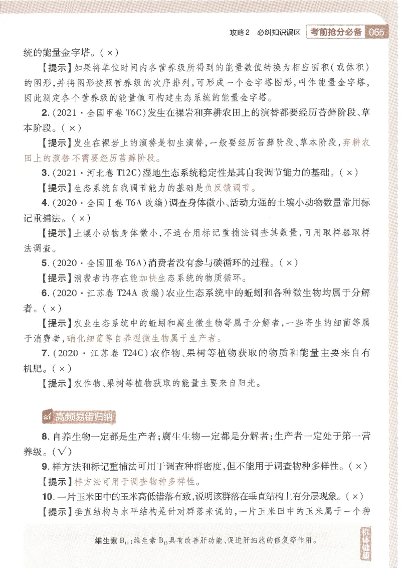 试题调研第十辑生物_2023高考押题卷_试题调研8910期考前推荐看的三期_试题调研第十期考前抢分必备_试题调研第十辑