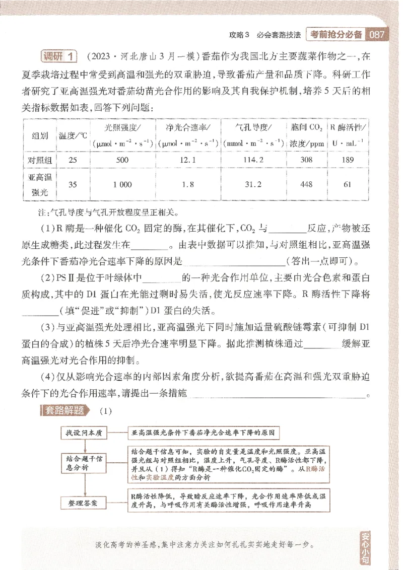 试题调研第十辑生物_2023高考押题卷_试题调研8910期考前推荐看的三期_试题调研第十期考前抢分必备_试题调研第十辑
