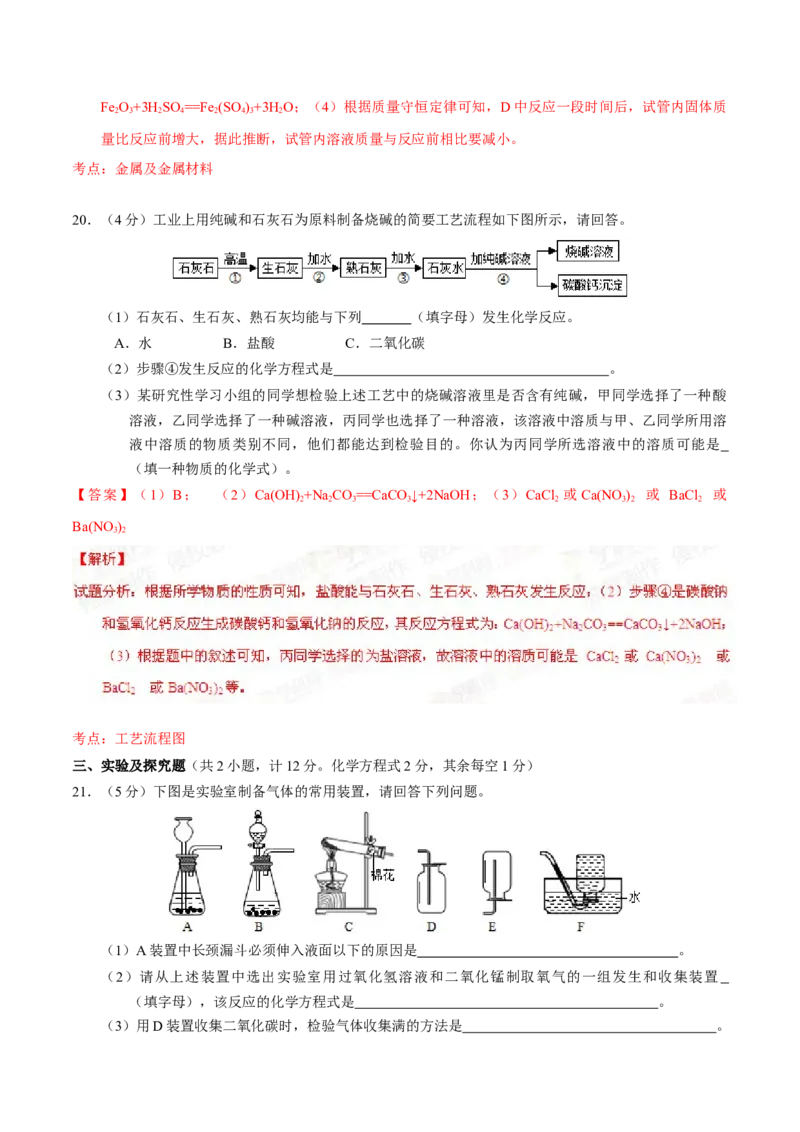 2015年陕西省中考化学真题（解析卷）_陕西_5.陕西中考化学（2008-2025）