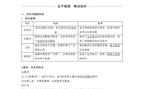 55必修3第十二单元中国传统文化主流思想的演变与科技文艺第35讲　古代中国的科学技术与文学艺术_07高考历史_通用版（老高考）复习资料_2023年复习资料_一轮+二轮_125