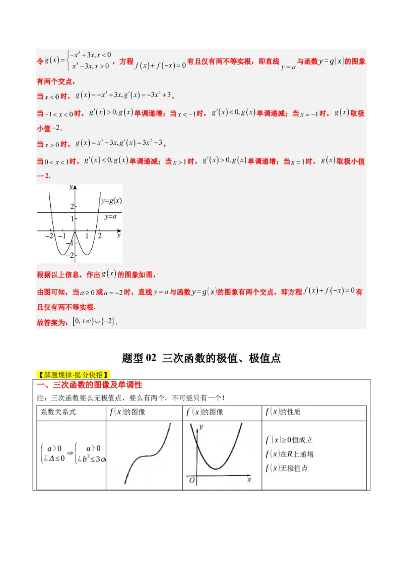 专题03三次函数的图像与性质（4大题型）-2025年高考数学二轮热点题型归纳与变式演练（新高考通用）（解析版）_02高考数学_2025年新高考资料_二轮复习_一、题型突破