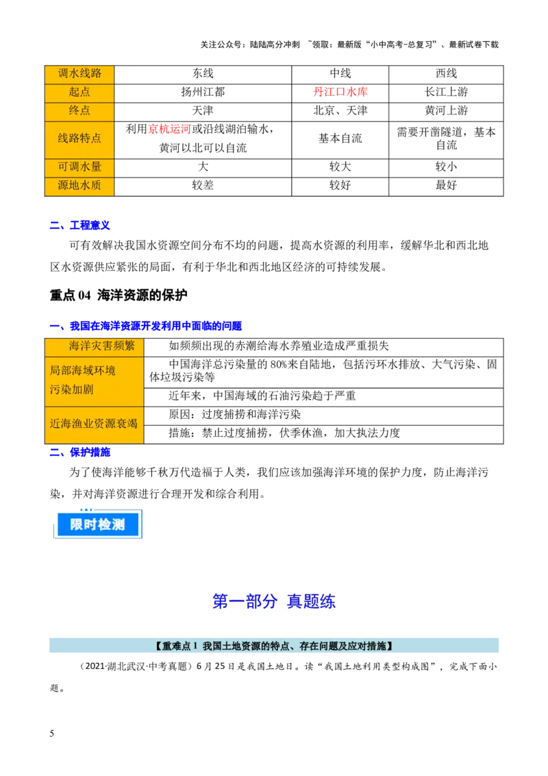 重难点11中国的自然资源（4大重难+命题预测+新考法）-2025中考地理热点&middot;重点&middot;难点专练（全国通用）（解析版）_02中考总复习（2026版更新中）_09-地理-中考总复习_重点专练