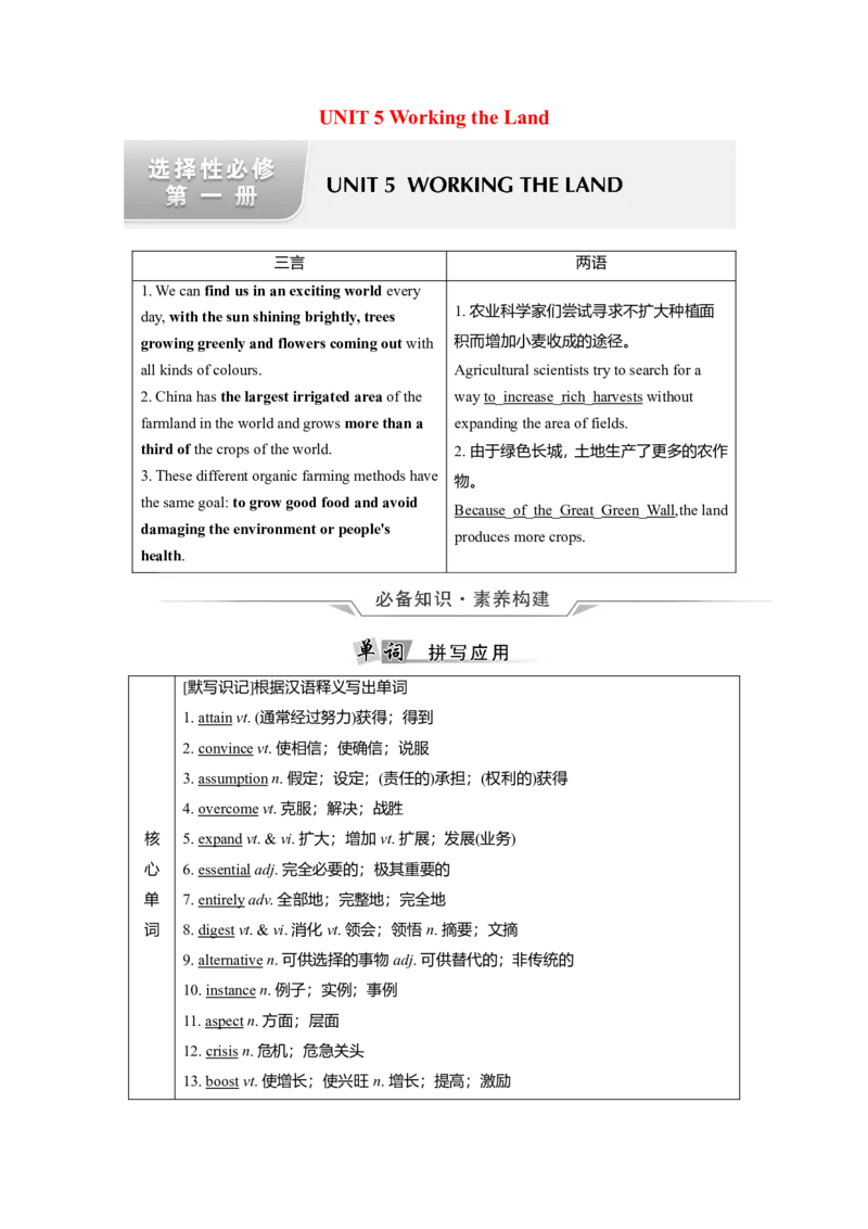Unit5WorkingtheLand教案_03高考英语_新高考复习资料_2022年新高考资料_2022年新高考英语一轮复习_2022届一轮复习（人教版）讲练结合7.23更新_选择性必修一Unit5WorkingtheLand