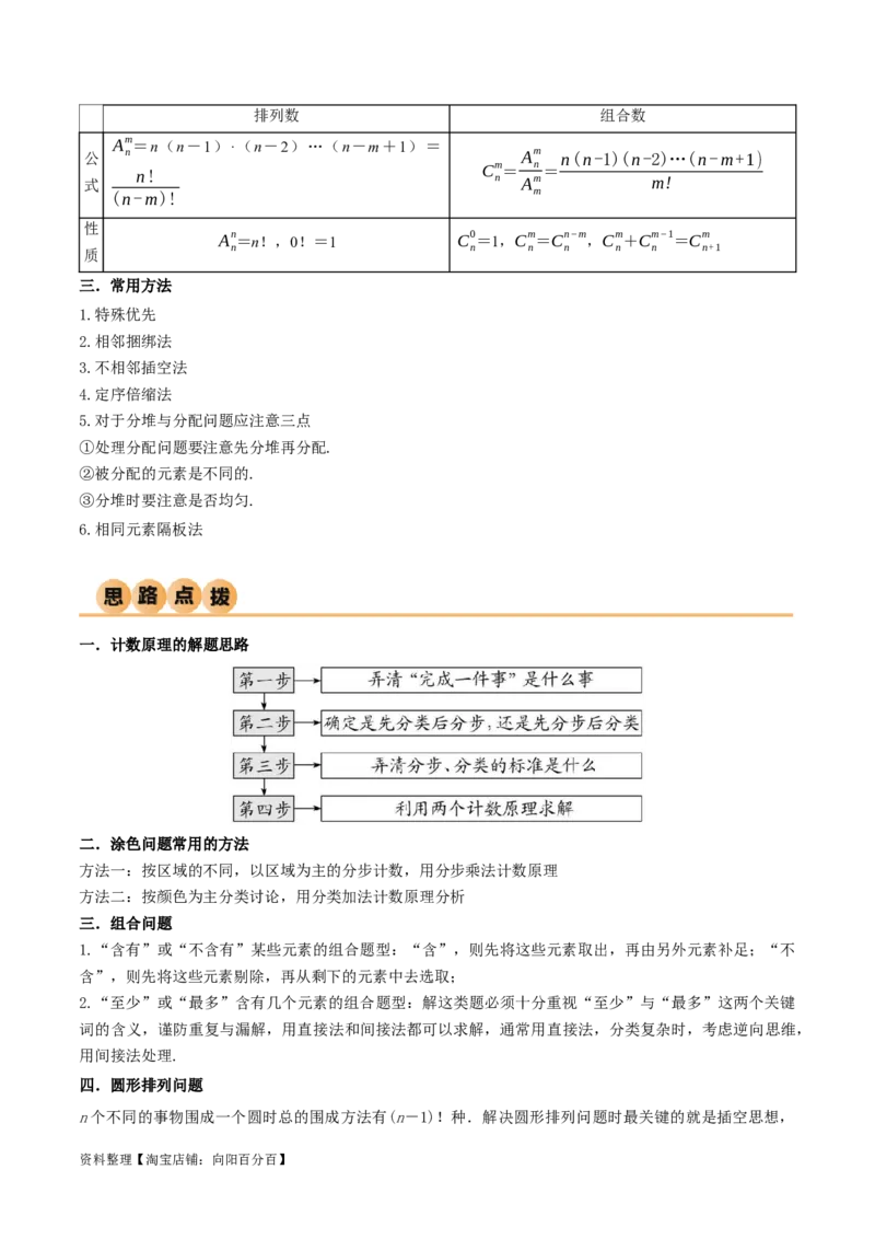 8.1计数原理及排列组合（精讲）（教师版）_02高考数学_新高考复习资料_2024年新高考资料_一轮复习资料_完2024年高考数学一轮复习一隅三反系列（新高考）