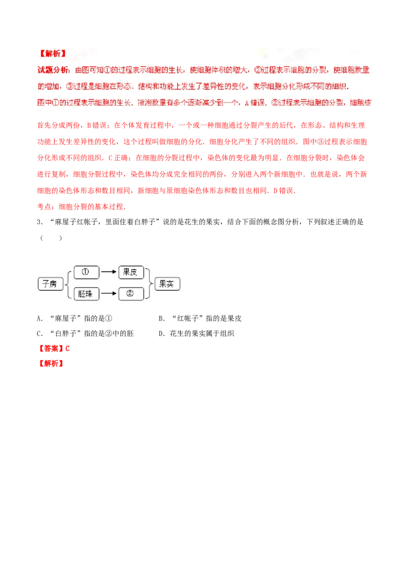 2016年河北省沧州市中考生物试题（解析版）_河北中考_6.河北生物2015-2024年卷