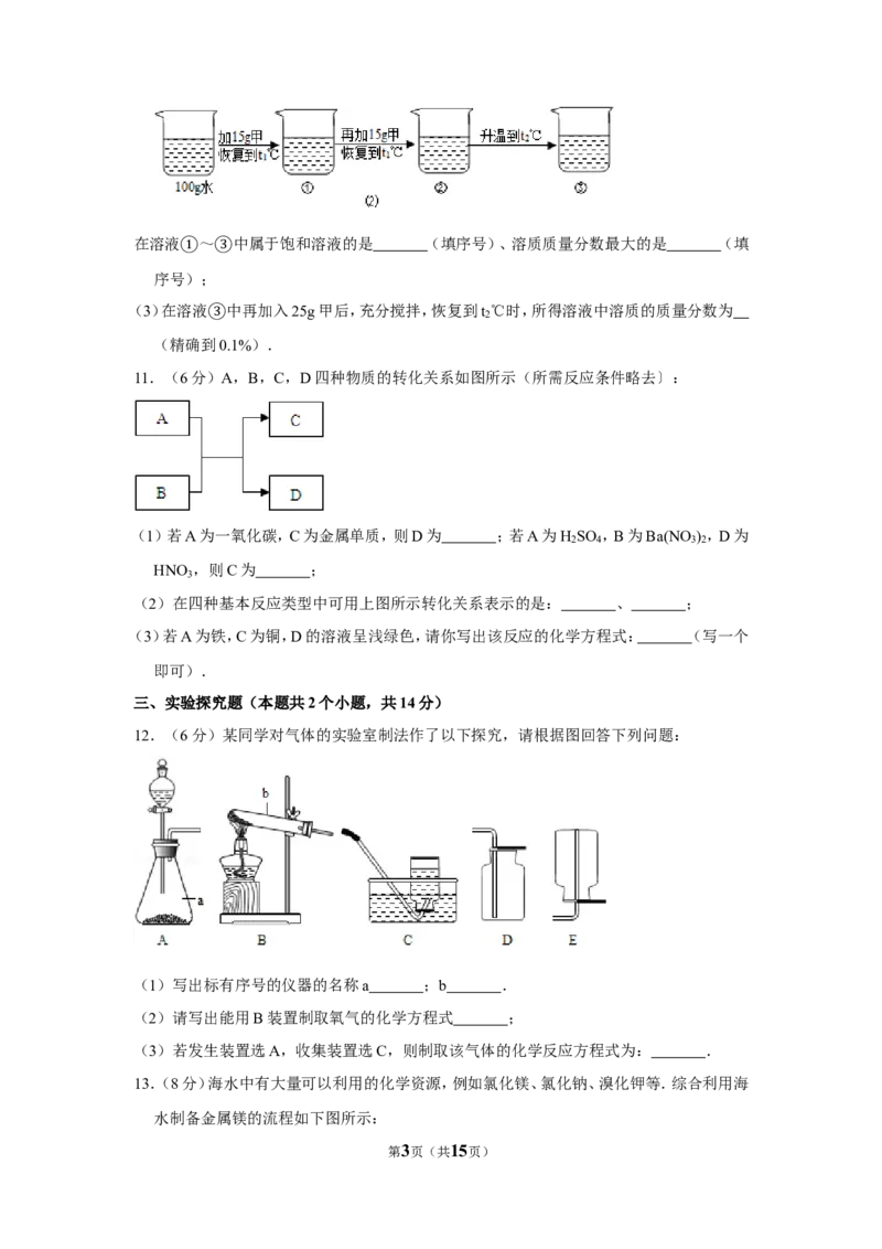 2012年贵州省安顺市中考化学试卷（含解析版）_贵州中考_5.贵州中考化学（2008-2025）_安顺化学12-24
