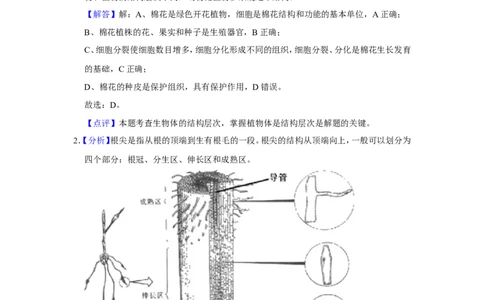 2019年河北省保定市中考生物试题（解析版）_河北中考_6.河北生物2015-2024年卷