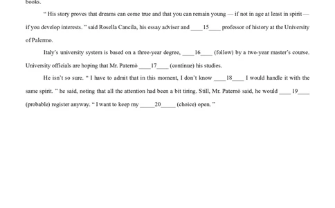 专题03非谓语动词--备考2023年高考二轮复习英语讲练测---测（原卷版）_03高考英语_通用版（老高考）复习资料_2023年复习资料_二轮复习_2023年高考英语二轮复习讲练测（全国通用）