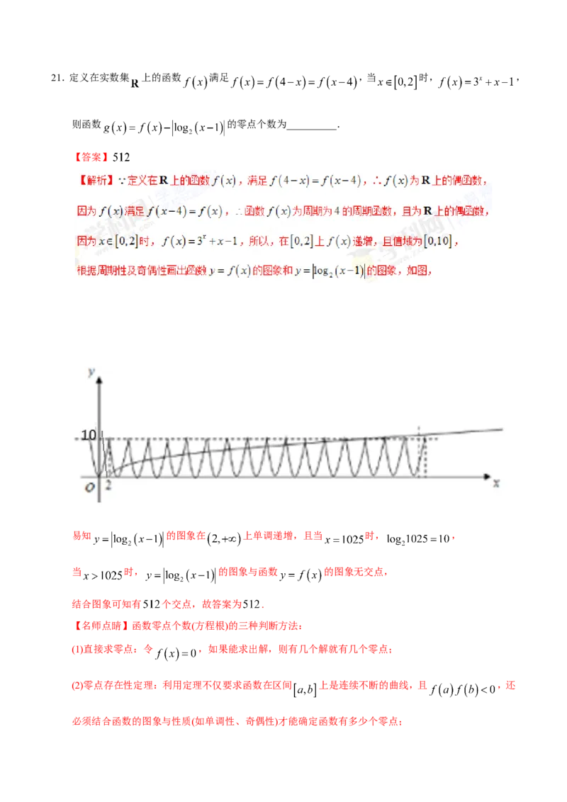 专题02函数-备战2019年高考数学（文）之纠错笔记系列（解析版）_02高考数学_新高考复习资料_2022年新高考资料_2022年一轮复习各版本_1.新高考2022年高考数学一轮复习