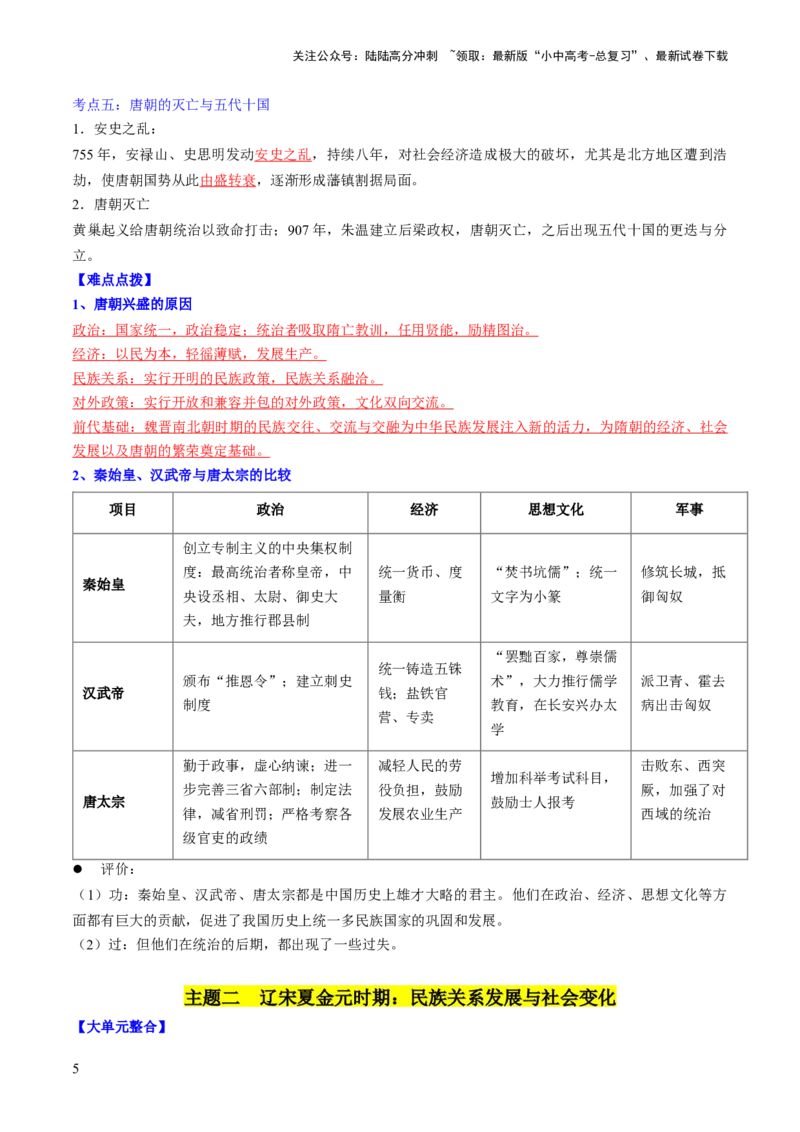 秘籍02+中国古代史（七下）（思维导图+大单元整合+考点清单+难点点拨）-备战2024年中考历史抢分秘籍（全国通用）_02中考总复习（2026版更新中）_06-历史-中考总复习_2024年中考复习资料