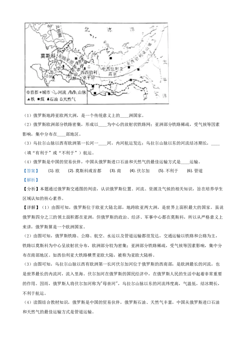 2021年陕西省中考地理真题（解析卷）_陕西_9.陕西中考地理（2016-2025）