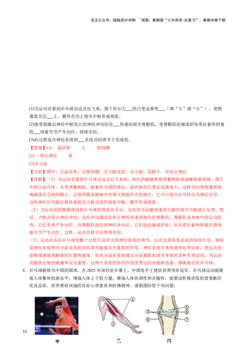 时事热点（讲练）（原卷版）_02中考总复习（2026版更新中）_08-生物-中考总复习_2025中考复习资料_2025中考二轮课件ppt+讲义+练习生物_测试